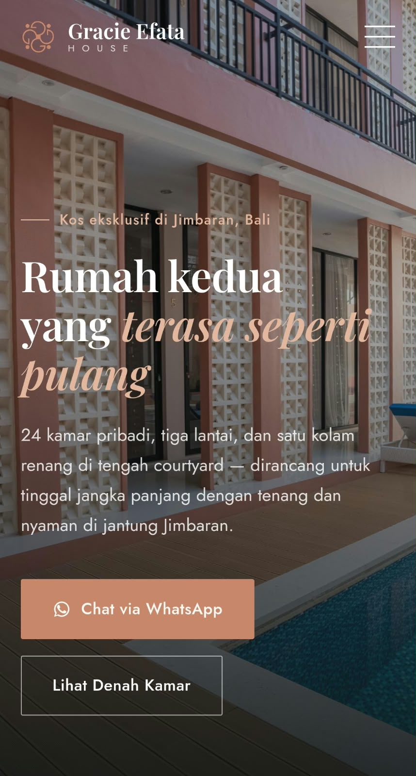 Tampilan mobile Gracie Efata House